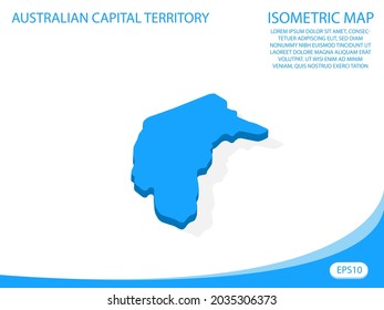 Modern vector isometric Australian Capital Territory blue map. elements white background for concept map easy to edit and customize. eps 10