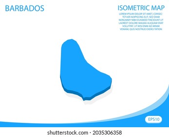 Modern vector isometric Barbados blue map. elements white background for concept map easy to edit and customize. eps 10