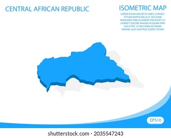 Modern vector isometric Central African Republic blue map. elements white background for concept map easy to edit and customize. eps 10