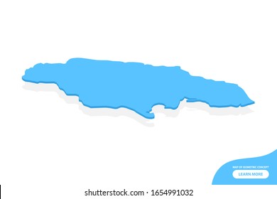 Modern vector isometric concept greeting Card map of Jamaica elements white background for landscape design.