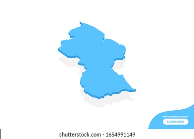 Modernes isometrisches Konzept der Vektorillustration Grußkarte von Guyana Elemente weißer Hintergrund für Landschaftsgestaltung.