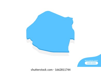 Moderno concepto isométrico de vectores mapa de la tarjeta de saludo de Suazilandia elementos fondo blanco para el diseño del paisaje.