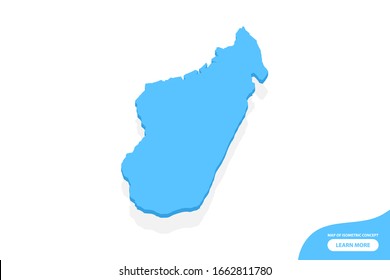 Modern vector isometric concept greeting Card map of Madagascar elements white background for landscape design.