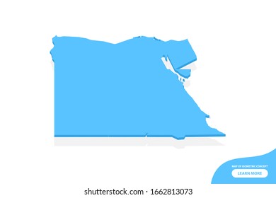 Modern vector isometric concept greeting Card map of Egypt elements white background for landscape design.