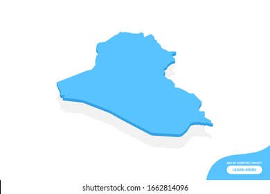 Modern vector isometric concept greeting Card map of Iraq elements white background for landscape design.