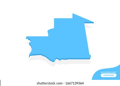 Modern vector isometric concept greeting Card map of Mauritania elements white background for landscape design.