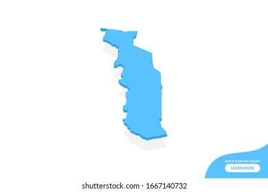 Modern vector isometric concept greeting Card map of Togo elements white background for landscape design.