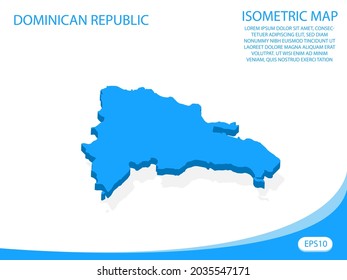 Modern vector isometric Dominican Republic blue map. elements white background for concept map easy to edit and customize. eps 10