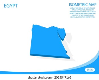 Modern vector isometric Egypt blue map. elements white background for concept map easy to edit and customize. eps 10