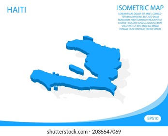 Modern vector isometric Haiti blue map. elements white background for concept map easy to edit and customize. eps 10