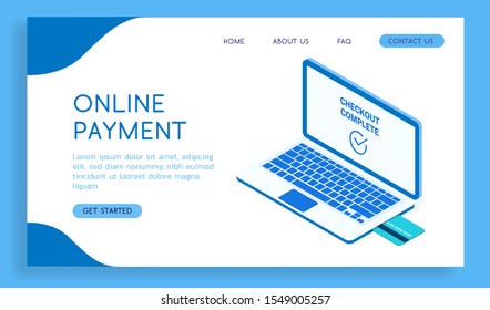 Modern vector isometric illustration. Online Payment. 