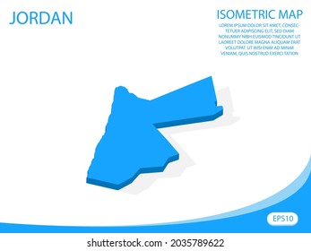 Modern vector isometric of Jordan blue map. elements white background for concept map easy to edit and customize. eps 10