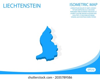Modern vector isometric of Liechtenstein blue map. elements white background for concept map easy to edit and customize. eps 10