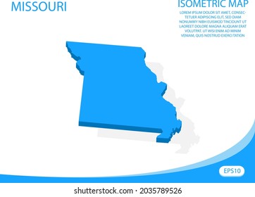 Modern vector isometric of Missouri blue map. elements white background for concept map easy to edit and customize. eps 10