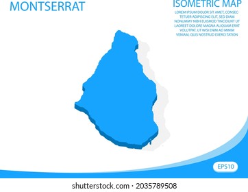 Modern vector isometric of Montserrat blue map. elements white background for concept map easy to edit and customize. eps 10