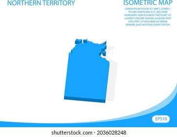Modern vector isometric of Northern Territory blue map. elements white background for concept map easy to edit and customize. eps 10