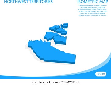 Modern vector isometric of Northwest Territories blue map. elements white background for concept map easy to edit and customize. eps 10