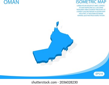 Modern vector isometric of Oman blue map. elements white background for concept map easy to edit and customize. eps 10