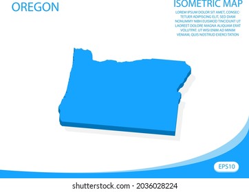 Modern vector isometric of Oregon blue map. elements white background for concept map easy to edit and customize. eps 10