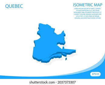 Modern vector isometric of Quebec blue map. elements white background for concept map easy to edit and customize. eps 10
