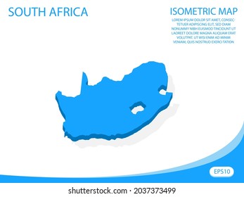 Modern vector isometric of South Africa blue map. elements white background for concept map easy to edit and customize. eps 10