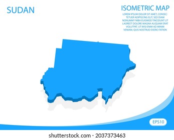 Modern vector isometric of Sudan blue map. elements white background for concept map easy to edit and customize. eps 10