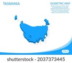 Modern vector isometric of Tasmania blue map. elements white background for concept map easy to edit and customize. eps 10