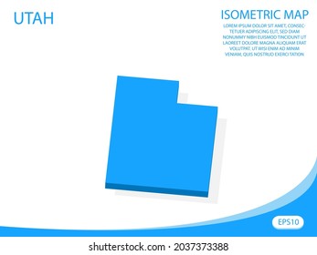 Modern vector isometric of Utah blue map. elements white background for concept map easy to edit and customize. eps 10