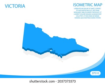Modern vector isometric of Victoria blue map. elements white background for concept map easy to edit and customize. eps 10
