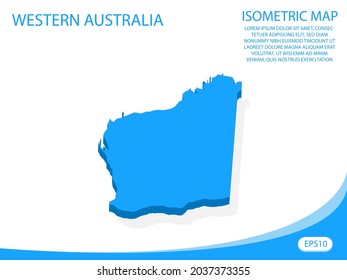 Modern vector isometric of Western Australia blue map. elements white background for concept map easy to edit and customize. eps 10