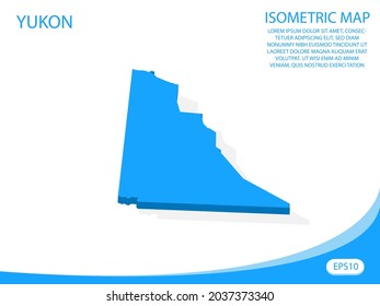 Modern vector isometric of Yukon blue map. elements white background for concept map easy to edit and customize. eps 10