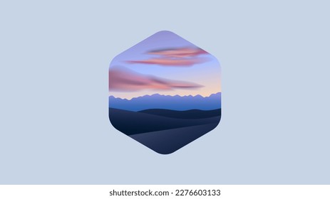 modern vector landscape design. beautiful natural atmosphere. vector natural landscape of mountains