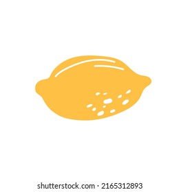 Modern vector lemon illustration. Lemon icon. Yellow lemon logo on isolated background. Hand drawn design style.