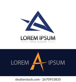 Moderna letra vetorial Um símbolo de design de logotipo com estilo criativo abstrato minimalista