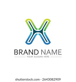 Modern Vector Letter X Design for Branding in Tech and Digital World
