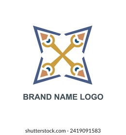 Logo de la letra vectorial X moderna