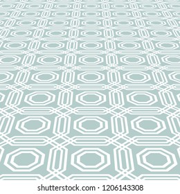 Modern vector light blue and white octagonal pattern. Geometric abstract texture. Graphic geometric background with perspective pattern
