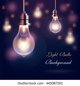 Modern Vector Light Bulbs Greeting Background. Vector abstract background.
