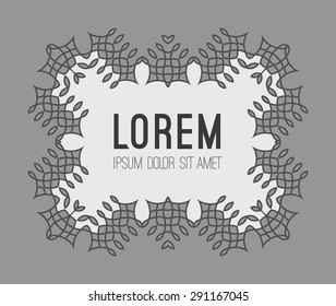 Modern vector line art border design template. Linear background, retro graphical art. Flourish hipster ornamental elegance frame for banner, sign, card, invitation. 