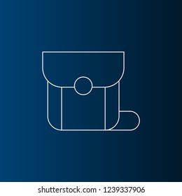 Modern vector line bag icon for web and graphic design. Blue gradient background.