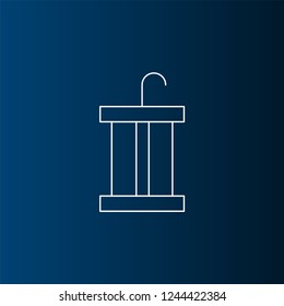 Modern vector line hang lamp  icon  for web and graphic design. Blue gradient background.