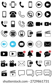 Modern Vector Line Icon and Contact Icon Set Collection