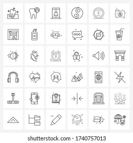 Modern Vector Line Illustration of 36 Simple Line Icons of positive; interface; screen; element; goods Vector Illustration