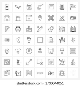Modern Vector Line Illustration of 49 Simple Line Icons of page; gallery; calendar; paint tray; paint Vector Illustration