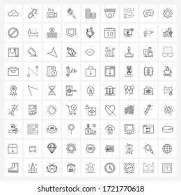 Ilustración moderna de línea vectorial de 81 iconos de línea simple de negocio; dinero; cámara; herramientas; ilustración del vector de pincel de pintura