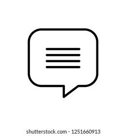 Modern vector line talk box icon for web and graphic design. 
