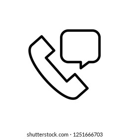 Modern  vector line talk box  phone icon for web and graphic design. Eps 10.