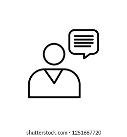 Modern  vector line talk box  icon for web and graphic design. Eps 10.