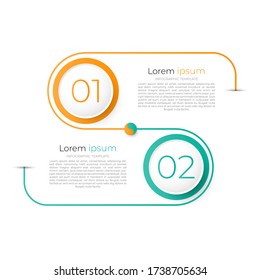 Infografía vectorial lineal moderna. Línea de tiempo con opción 2. Se puede utilizar para diseño de flujo de trabajo, diagrama, informe anual, diseño web.Plantilla de negocio vector para presentación.