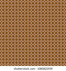 Modern vector linear ornament. Regularly repeating tiles grids with orange, green and brown dots, polygons, hexagons, rhombuses, difficult polygonal outline shapes. Stylish geometric seamless pattern.